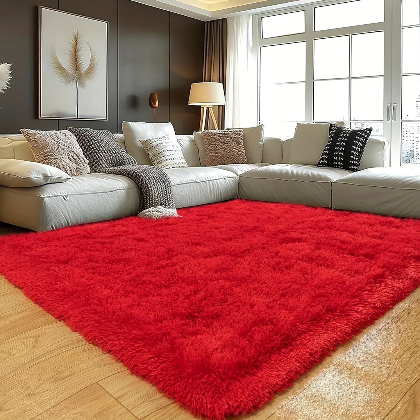 AUBUSSON Fluffy Non-slip Carpet for Cozy Living Room Decor