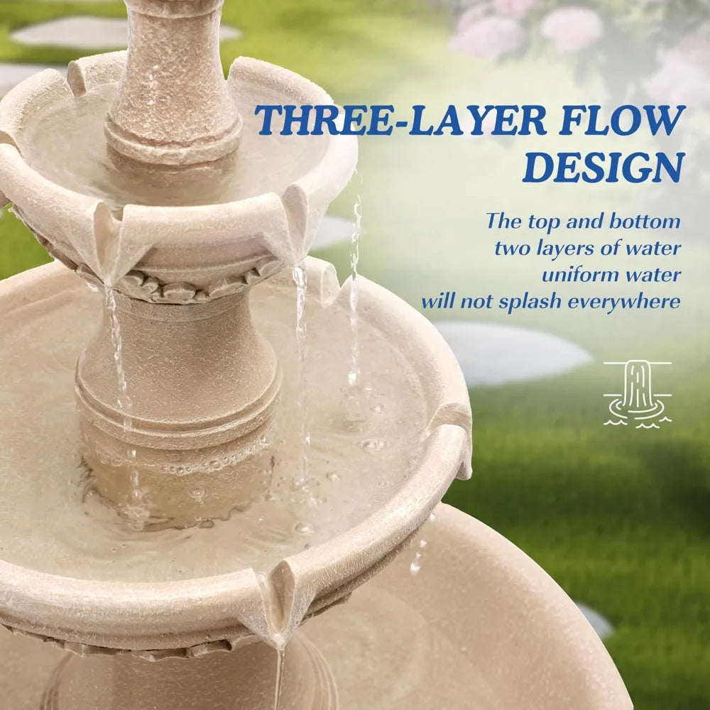 Large Outdoor Water Fountains for Gardens - 48.4 Tall Cascading Indoor Floor Fountains and Waterfalls