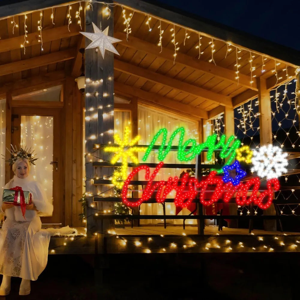 XMSJ LED Neon Christmas Sign Illuminated Outdoor Yard Decoration For Seasonal Home Holiday Displays