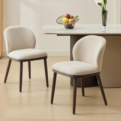 Dining Chairs Set of 2 Modern Upholstered Kitchen Dining Chairs with Ergonomic Back Support Wood Legs for Dining Room, Restauran