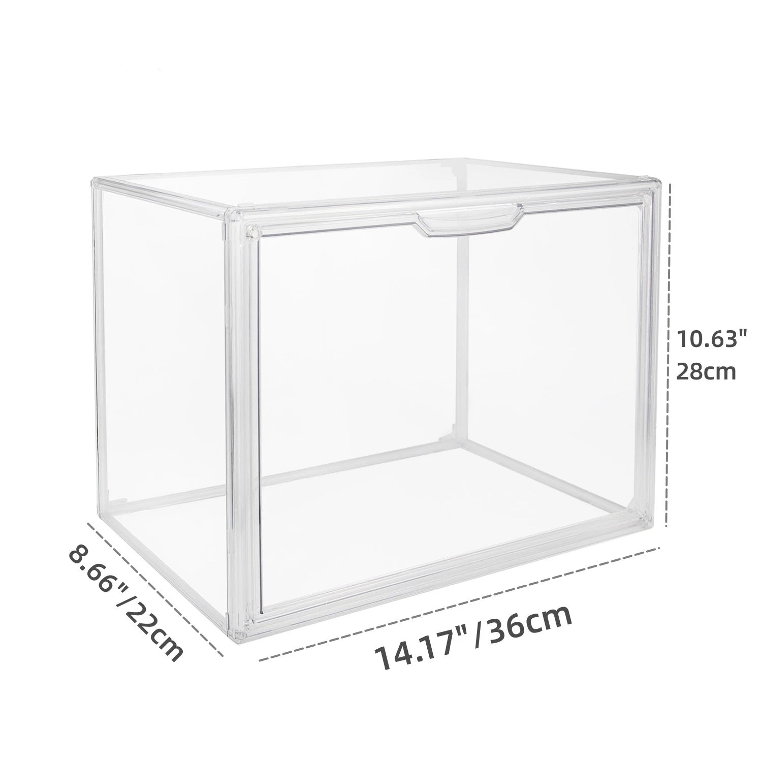 Clear Display Box Organizer Stackable with Magnetic Door Large Capacity Storage Box Purse  Showcase For Makeup Book Collectibles