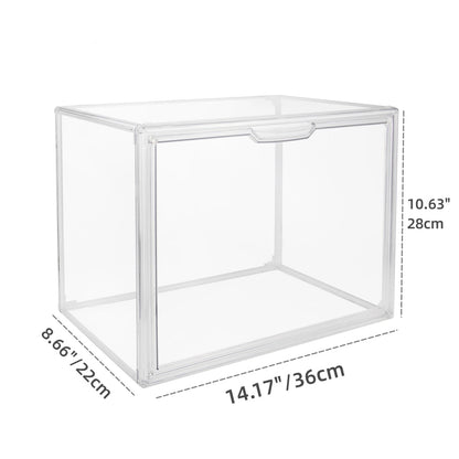 Clear Display Box Organizer Stackable with Magnetic Door Large Capacity Storage Box Purse  Showcase For Makeup Book Collectibles