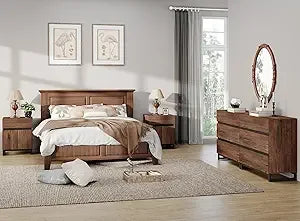 Dresser and Nightstand Set of 3, 63 Inches Dresser with 6 Drawers, 2 Nightstand with Drawer and Cabinet for Bedroom, Bedroom Fu