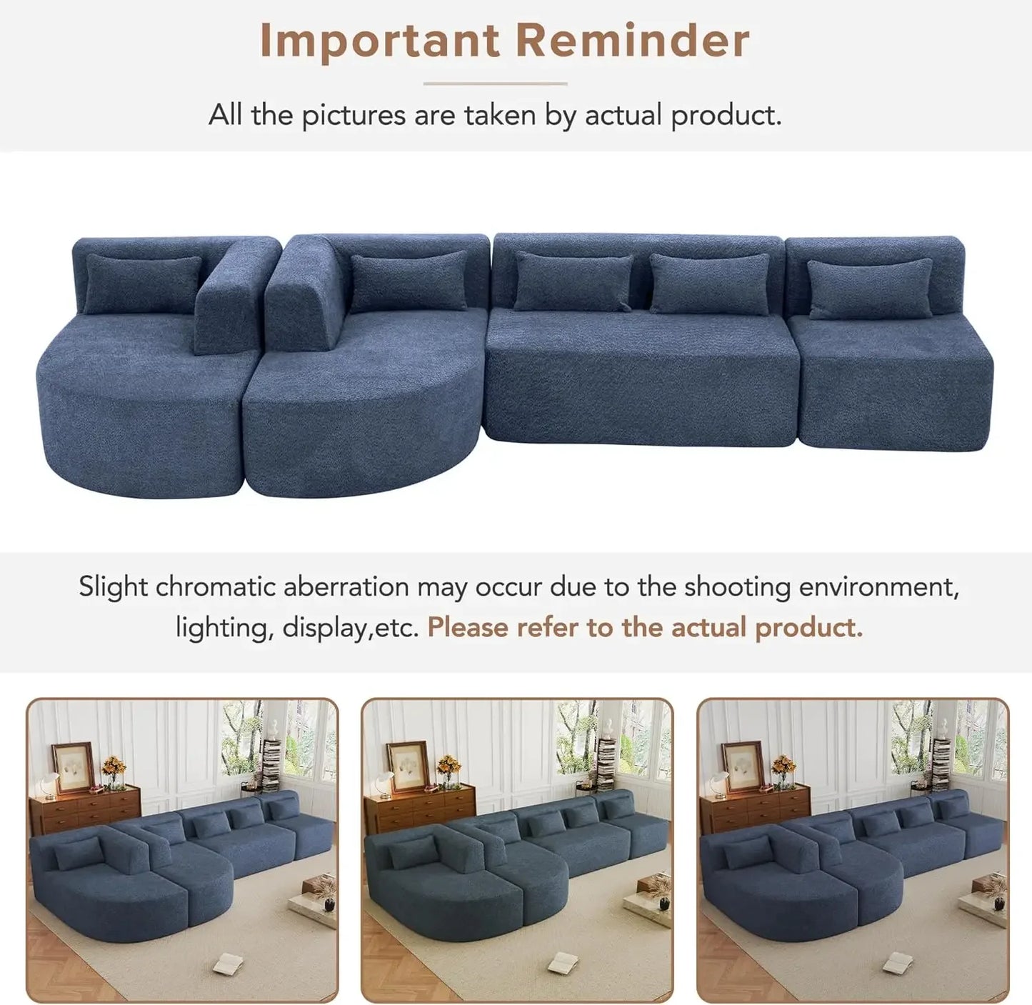 XMSJ ExtravagantLux Modular Sectional Sofa With Premium Boucle Upholstery Finishings