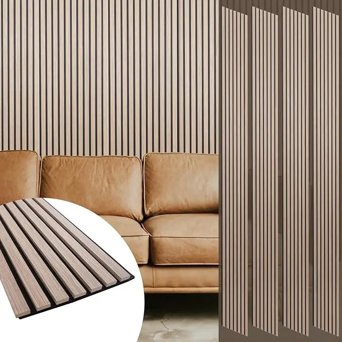 XMSJ Wood Slat Acoustic Panels 4 Pack Wall Ceiling