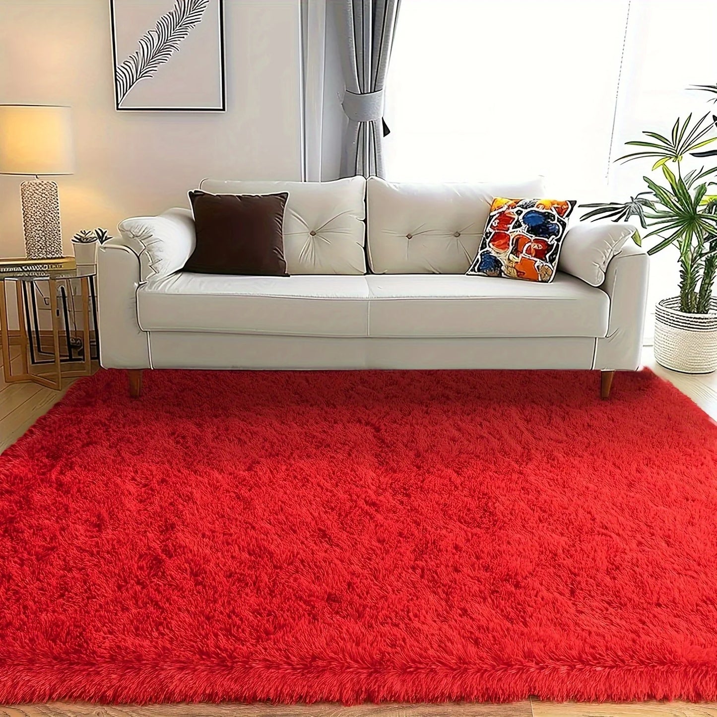 AUBUSSON Fluffy Non-slip Carpet for Cozy Living Room Decor