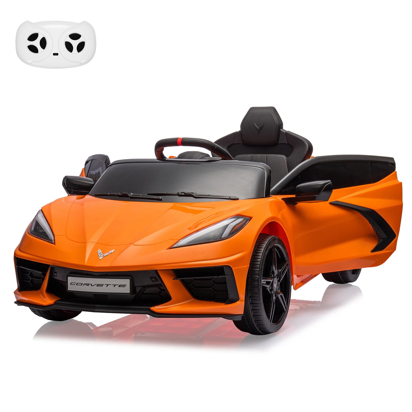 12V Kids Ride On Car Sports Licensed Electric Car Toy for Toddles with Remote Control, Visual Dashboard, LED Lights, Music