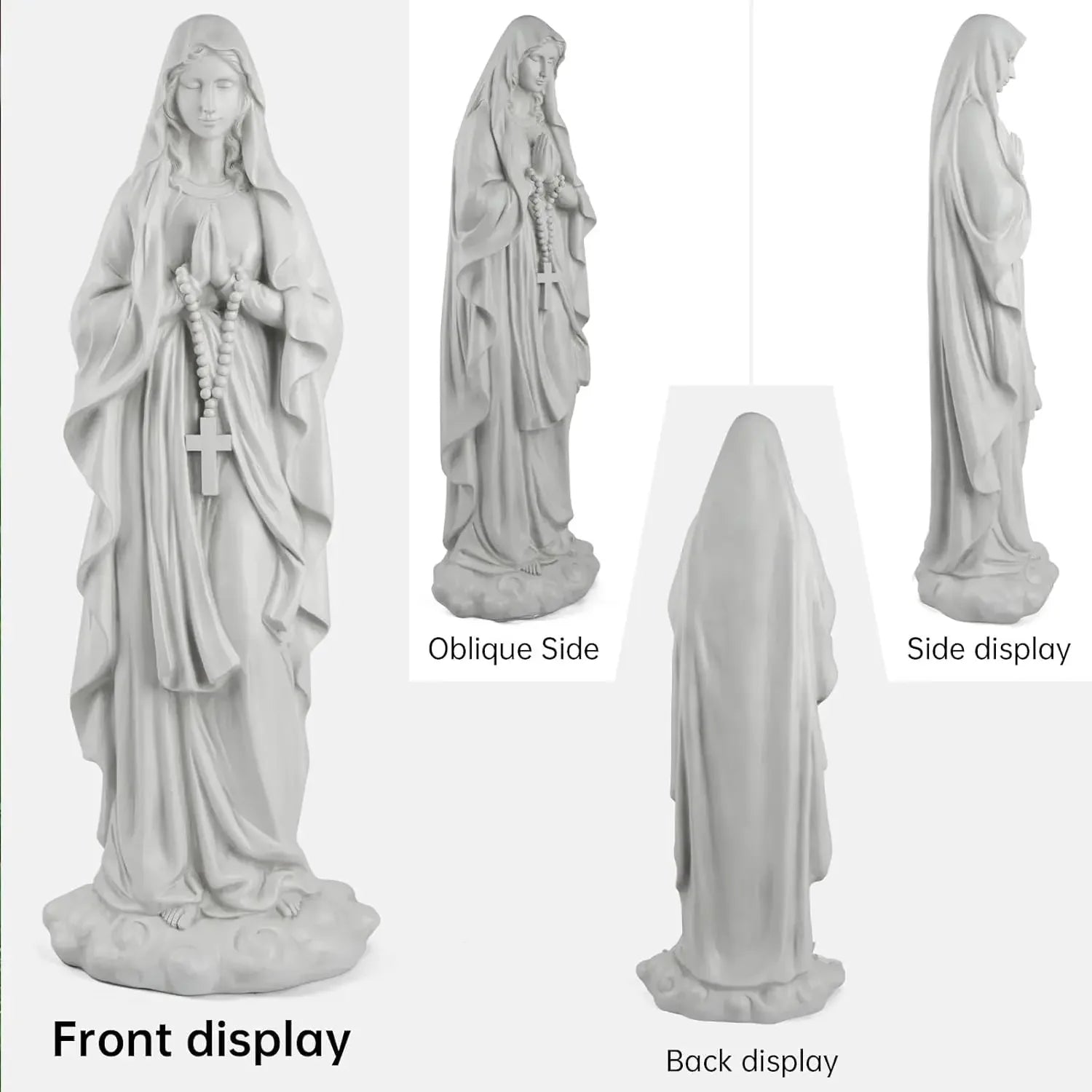 Virgin Mary Praying Statue 31.49 Inch Tall Outdoor Garden Religious Garden Statue Mary Statue Outdoor Yard Patio Deck Home Entry