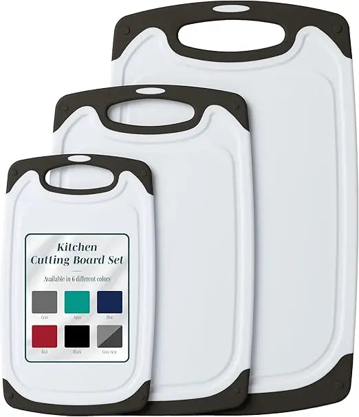 Cutting Boards for Kitchen - BPA-Free Chopping Board - Different Sizes &amp; Non Slip Handles - Reversible, Large Cutting Board Set