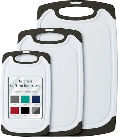 Cutting Boards for Kitchen - BPA-Free Chopping Board - Different Sizes &amp; Non Slip Handles - Reversible, Large Cutting Board Set