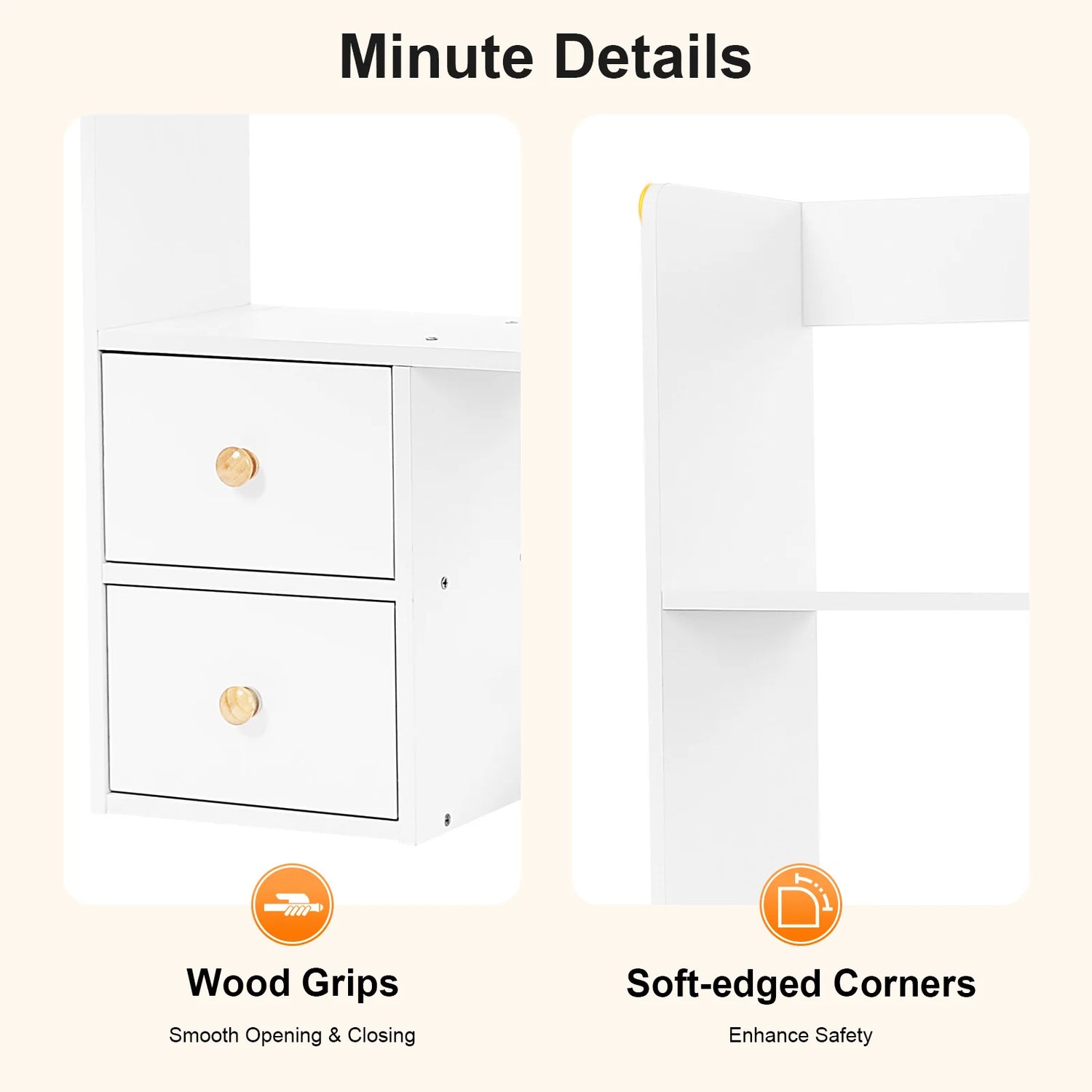 Bymaocar Desk Bookshelf 4 Cabinet MDF Desktop Organizer