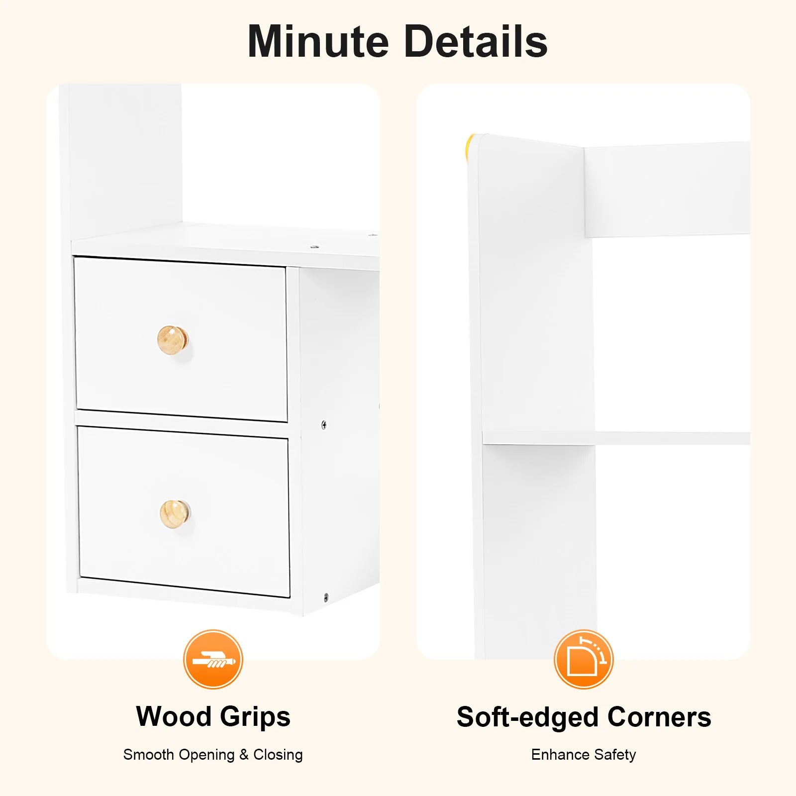 Bymaocar Desk Bookshelf 4 Cabinet MDF Desktop Organizer