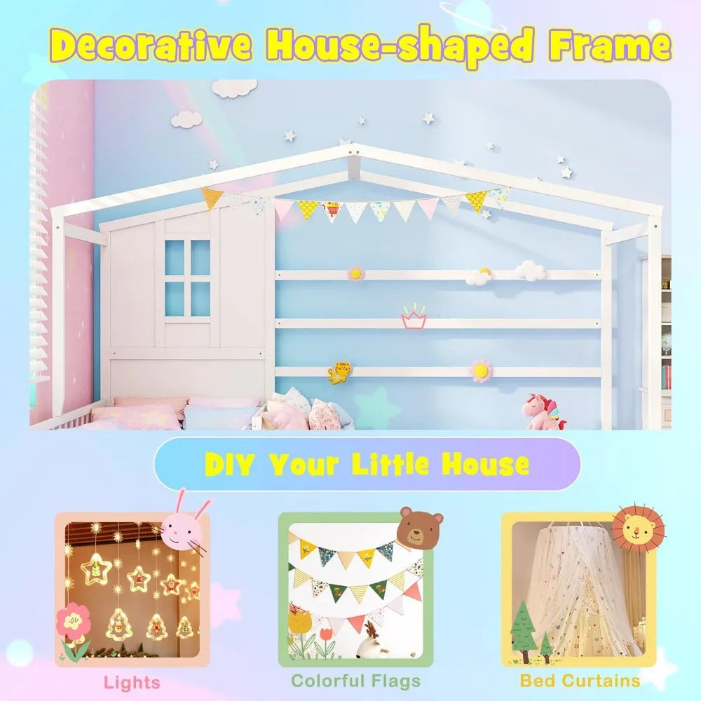 Mat Expert L-Shaped Twin Platform Bed For Kids With Window