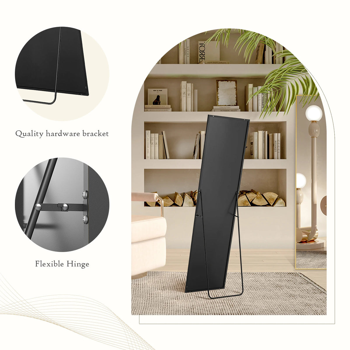 MCQ Full Length Shatterproof Glass Mirror With Aluminum Frame