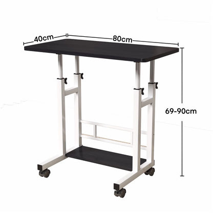HiMISS Adjustable Height Mobile Standing Desk with Storage Basket