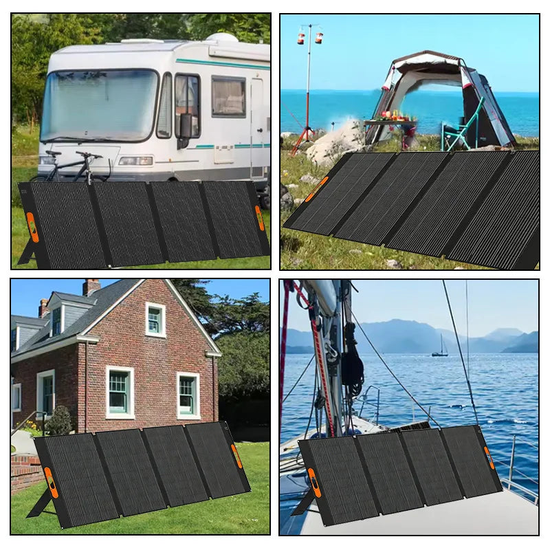 200W Portable Solar Panel 100W IP68 Waterproof Foldable Solar Panel Power Supply Backup Solar Charger Power Station RV Camping