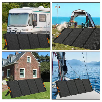 200W Portable Solar Panel 100W IP68 Waterproof Foldable Solar Panel Power Supply Backup Solar Charger Power Station RV Camping