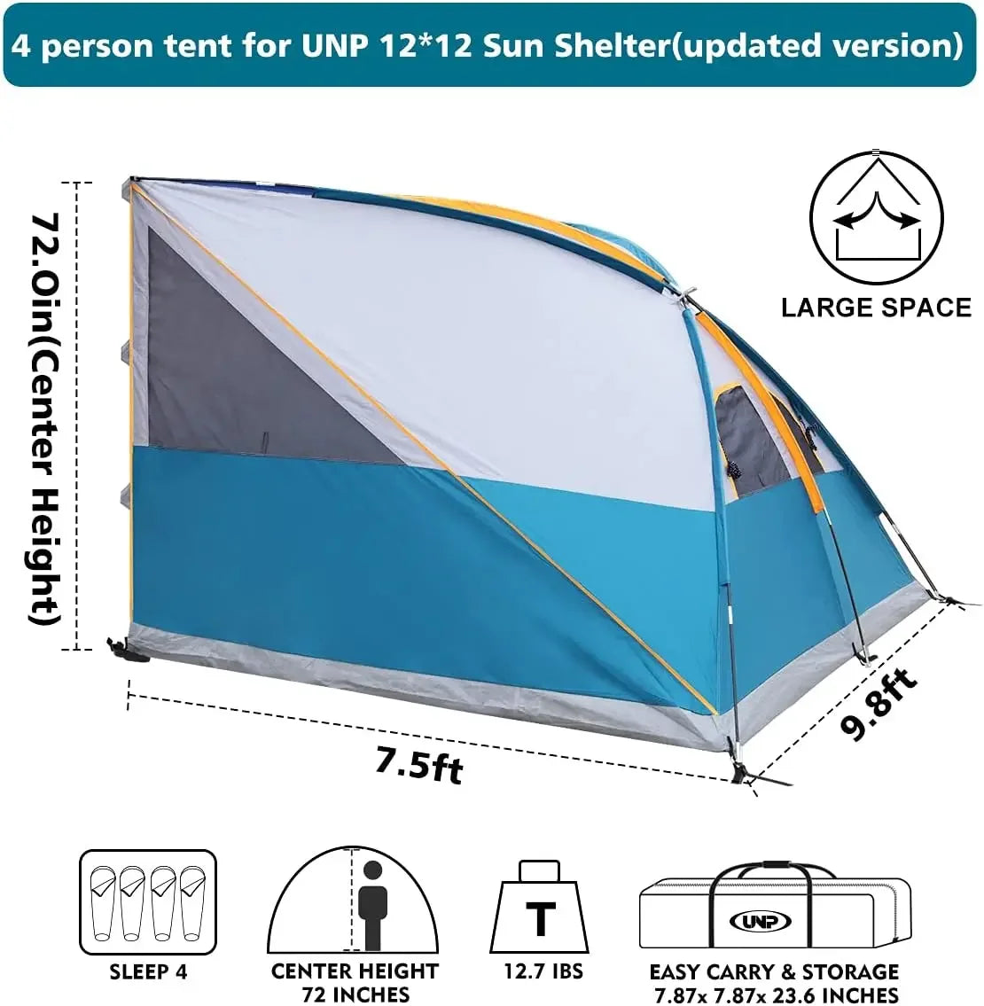 UNP Camping Tent | Canopy Side Tent for 10&