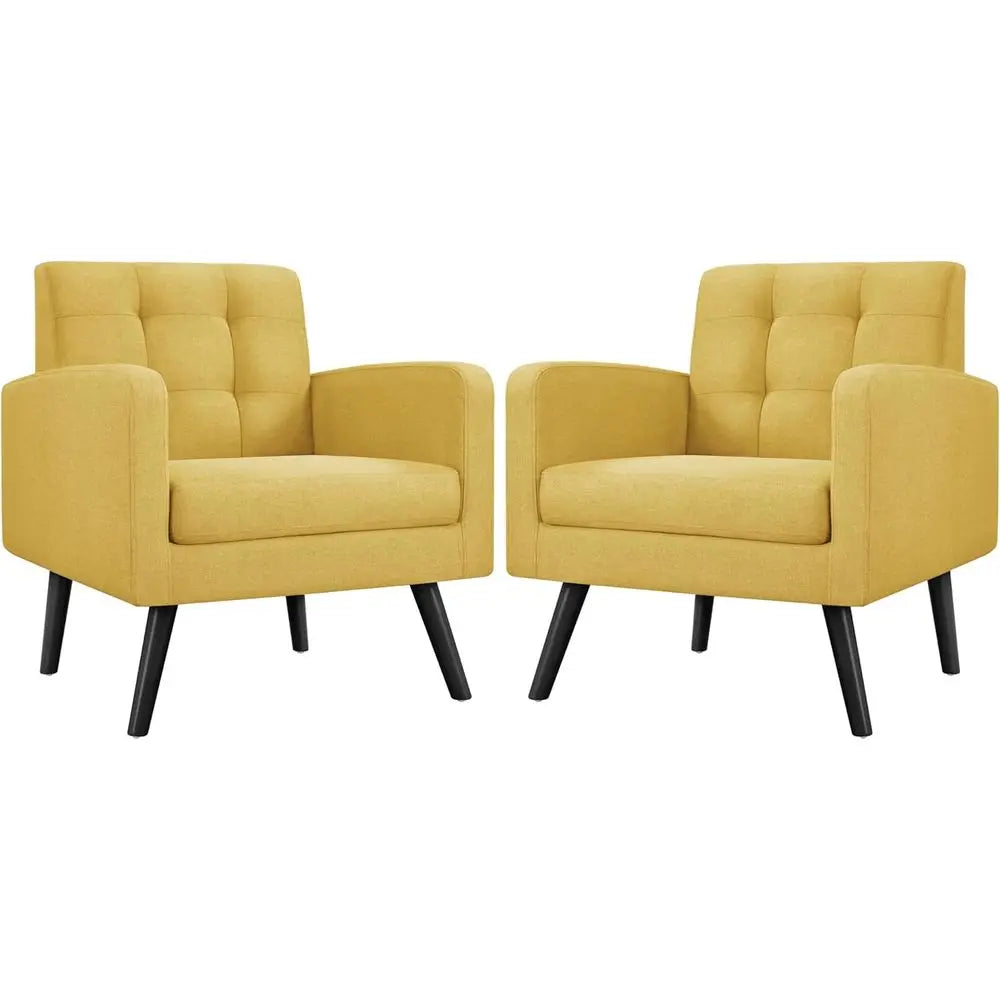 Mid Century Modern Upholstered Accent Chair with Button Tufted Back