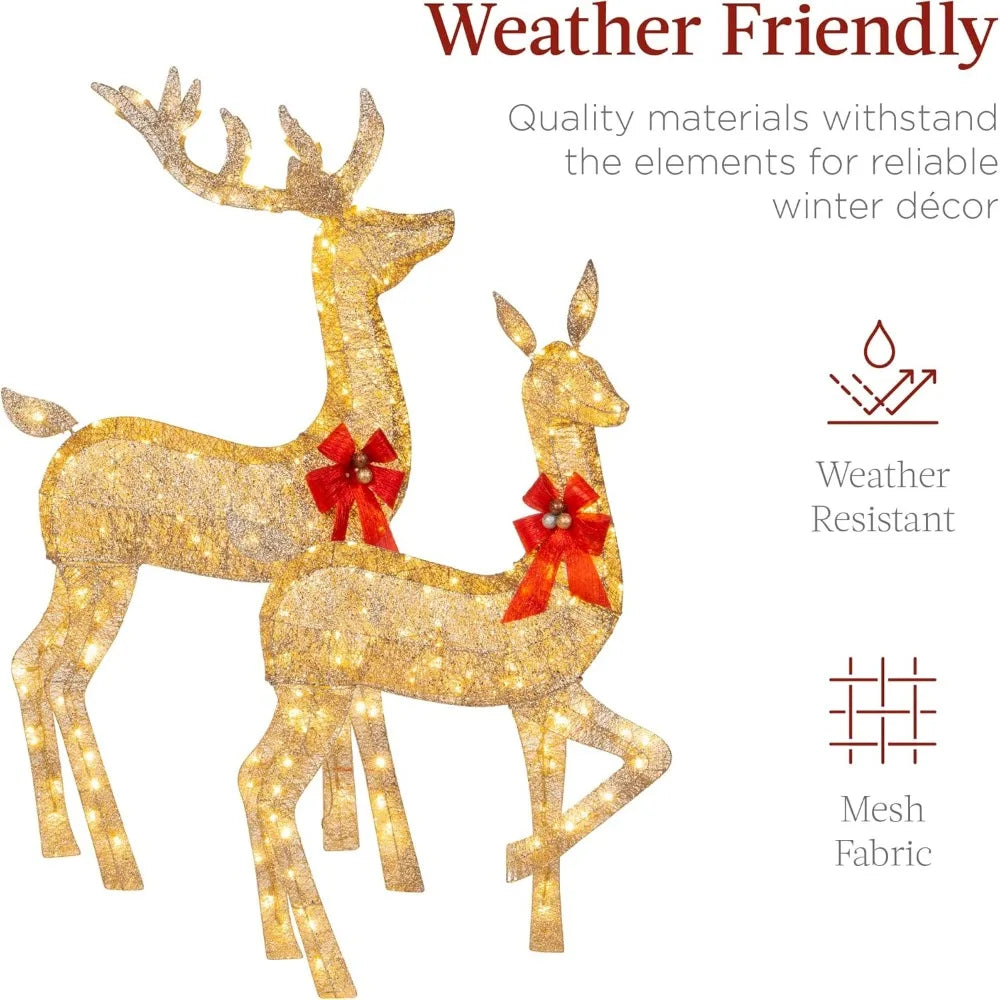 Best Choice Products 3 Piece Lighted Christmas Deer Set