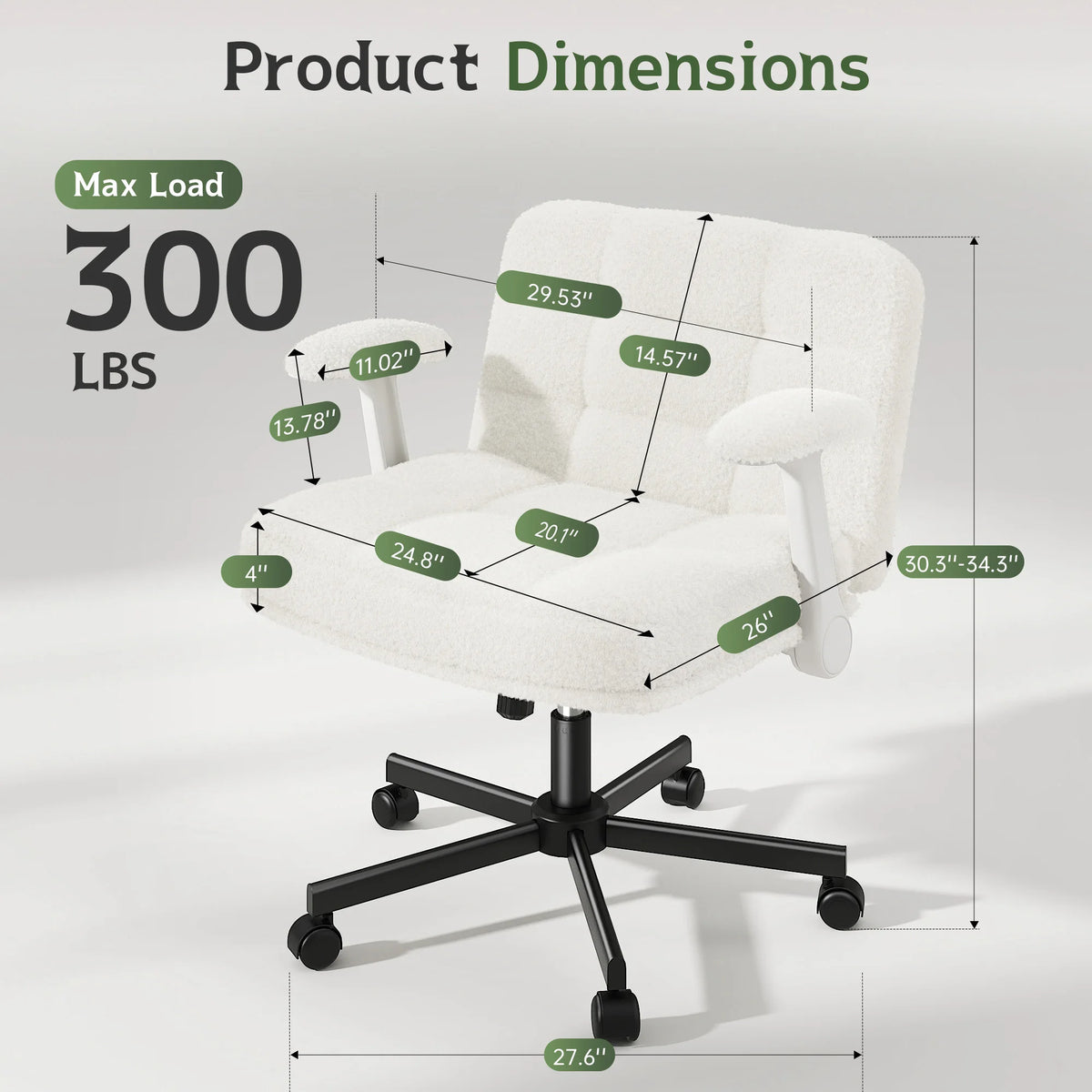 EnHomee Office Desk Chair with Wheels and Flip Up Arms