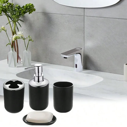 Set Bathroom Supplies Luxury Toilet Brush Lotion Bottle Modern Storage Plastic Toothbrush Holder Home Decor Soap Rach Trash Can