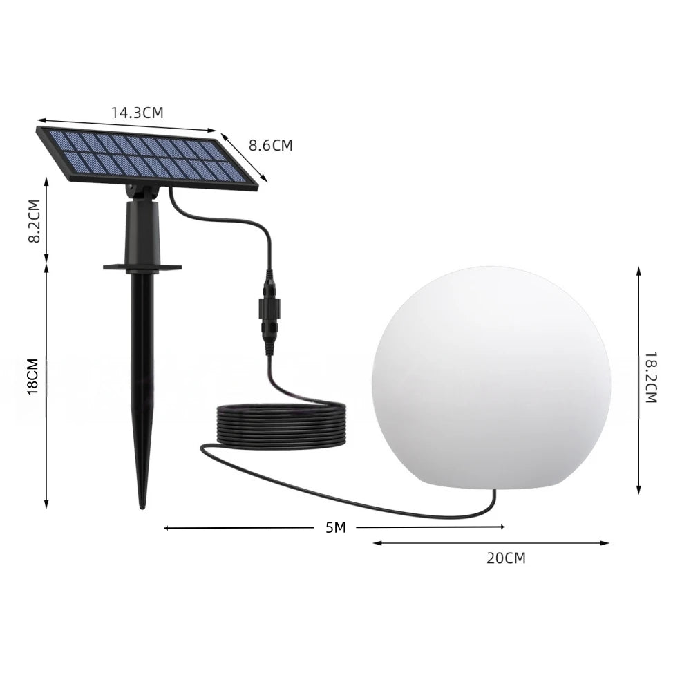 Solar Garden Ball Light Outdoor Glow Globe Light with Remote Control LED Waterproof Solar Night Light for Party Holiday Decor