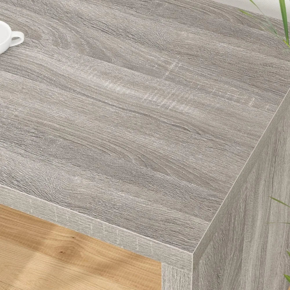 Gray L Shaped Corner Desk with Storage Shelves, Reversible L Shape Computer Desk with Storage Cabinet, Adjustable Corner Home O