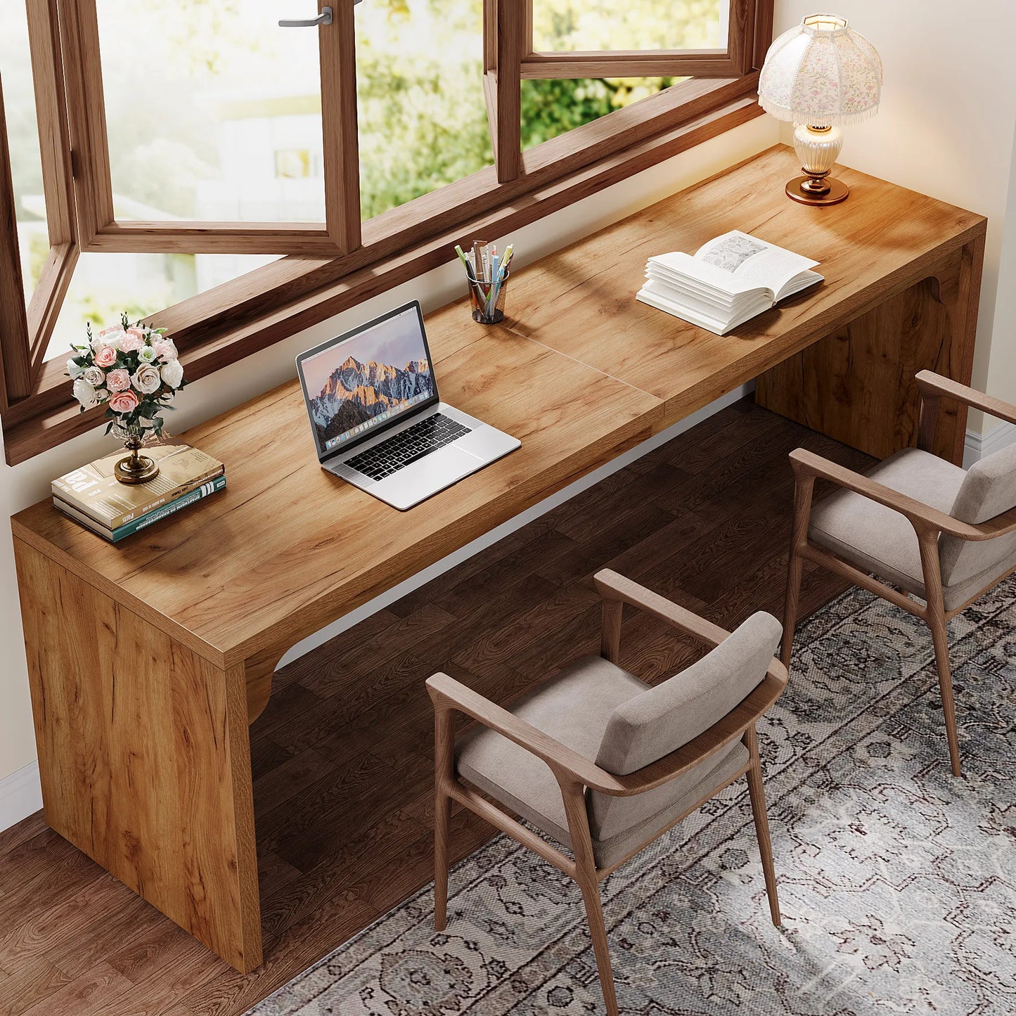 Tribesigns Double Desk Workstation for Modern Home Office