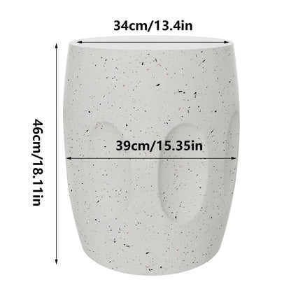 Modern White Lightweight Concrete Side Table Accent End Table for Living Room Bedroom Sofa