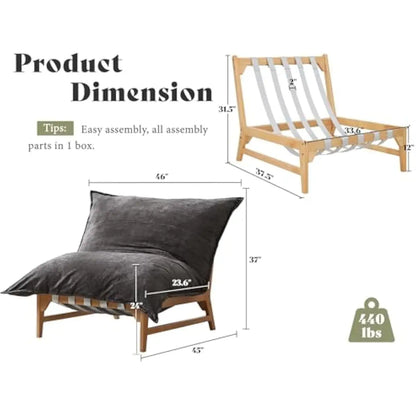 Ergonomic Convertible Lounge Chair for Living Room and Bedroom Comfort