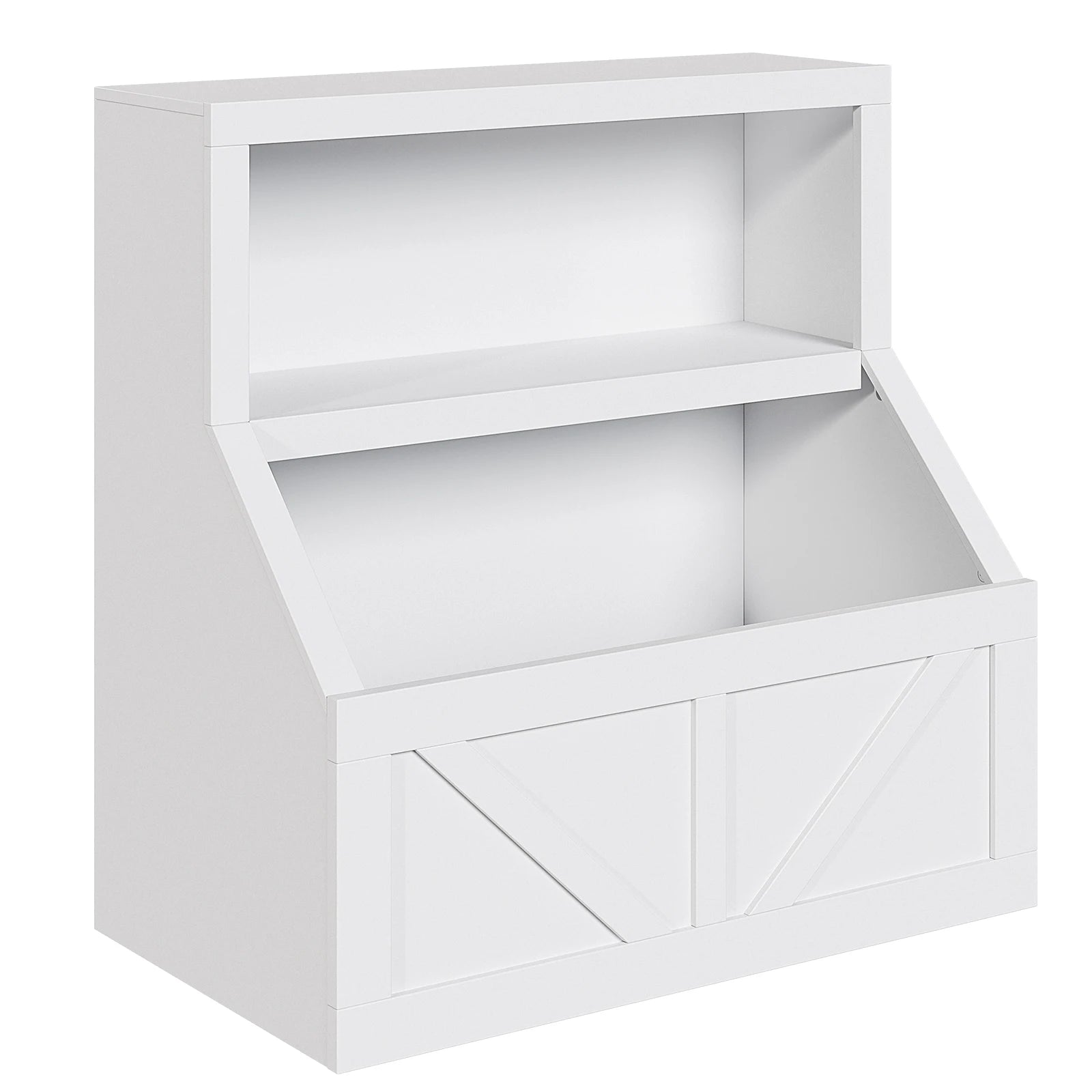 Kids Bookshelf Wooden Toy Storage Organizer with Cubby Toddler Bookcases for Playroom Children&
