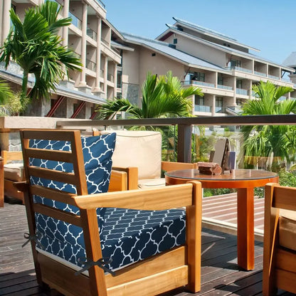 4 Set Outdoor Chair Patio Cushions Deep Seat Waterproof Chair Cushions 20 x 20 Inch for Patio Furniture Set Replacement Removab