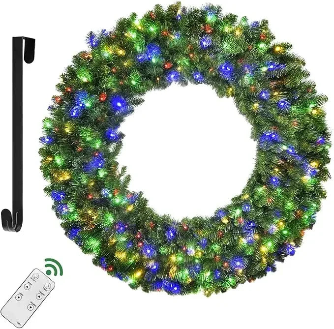 XMSJ Premium Extravagant Illuminated Christmas Wreath For Celebrations With LEDs