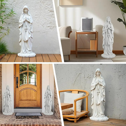 Virgin Mary Praying Statue 31.49 Inch Tall Outdoor Garden Religious Garden Statue Mary Statue Outdoor Yard Patio Deck Home Entry