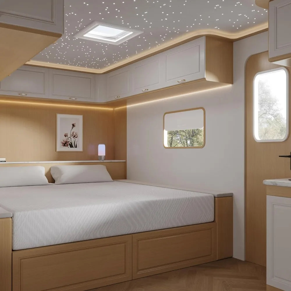 RV Mattress Short Queen, 10 Inch Memory Foam Camper Mattress Bed in a Box Designed & Assembled in The USA, CertiPUR-US Certified