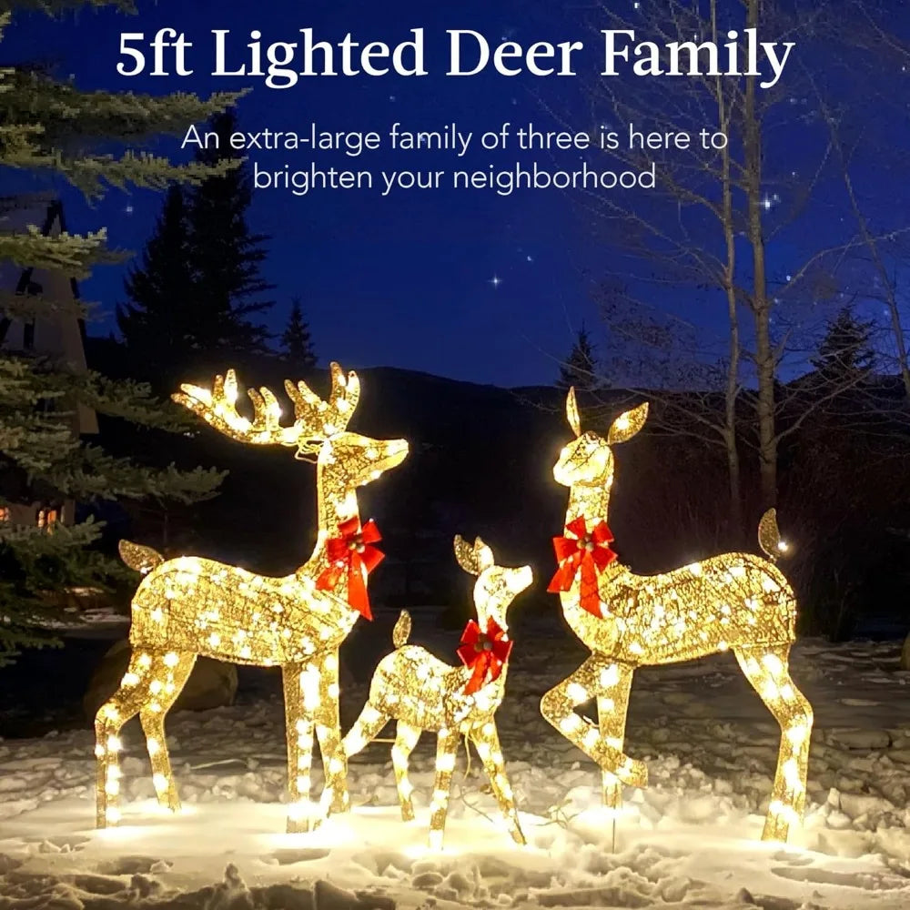 Best Choice Products 3 Piece Lighted Christmas Deer Set