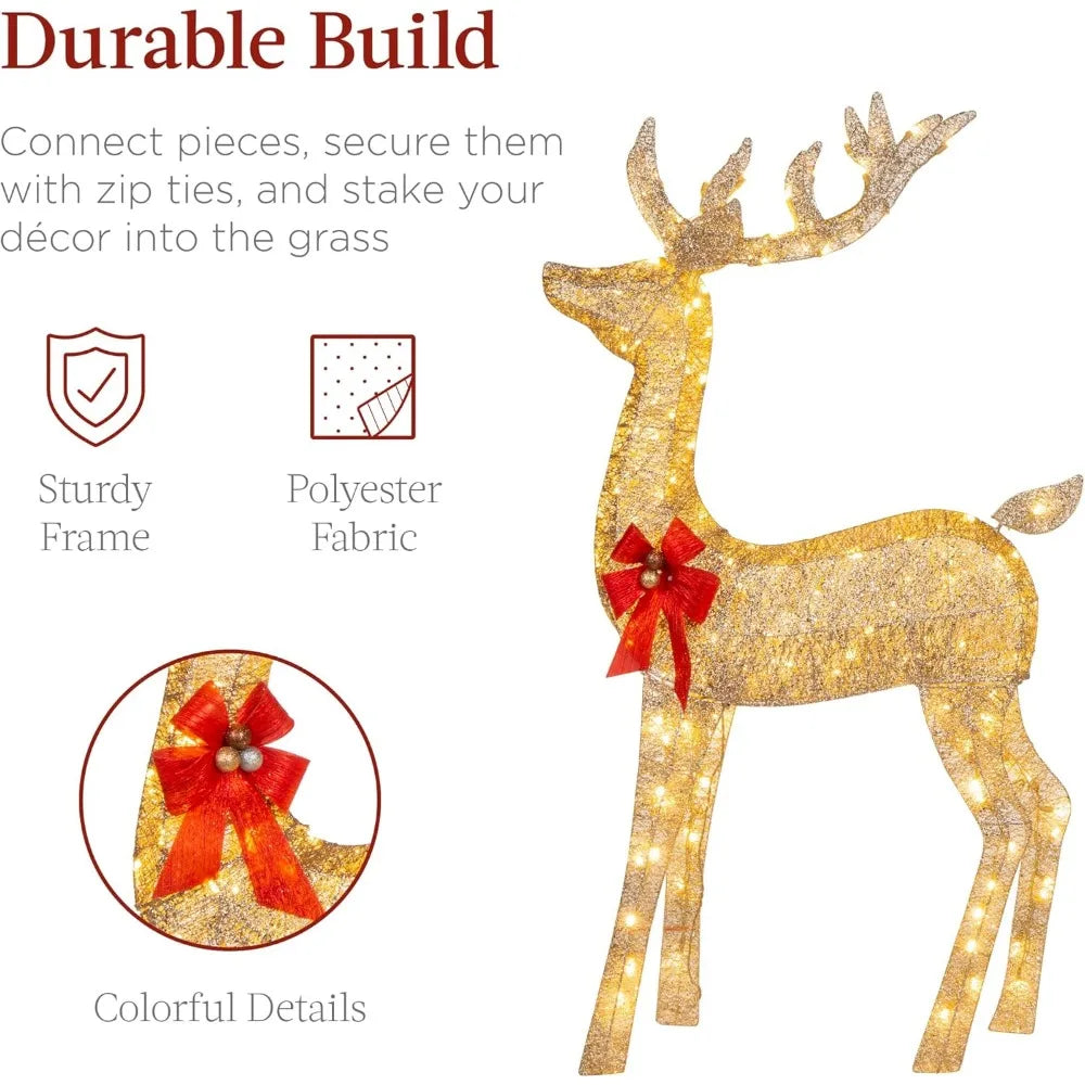 Best Choice Products 3 Piece Lighted Christmas Deer Set