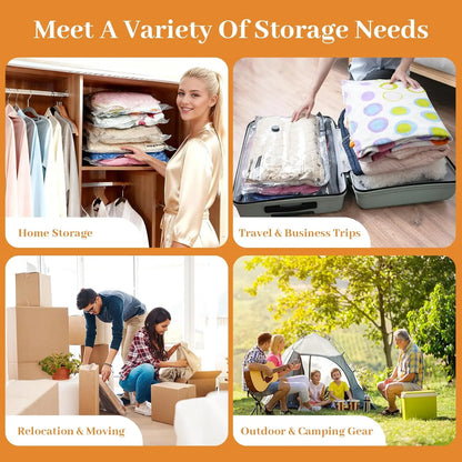 US Local Shipping-Travel Vacuum Seal Bags for Clothing w/Portable Electric Pump, 9-Pack Space Saver Compression Bags for Clothes