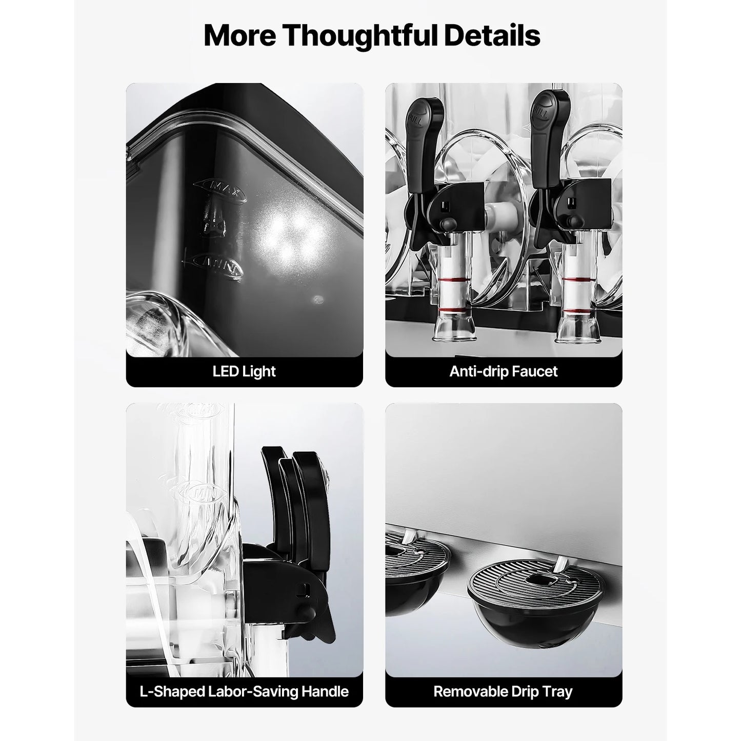 Succebuy 15L Commercial Frozen Drink Maker Triple Tank Slushy Machine Slushie Maker for Home Party Restaurants Cafe Bars