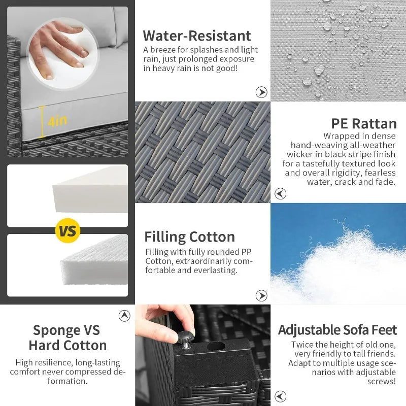 Outdoor 7-Piece Patio Furniture Set With Storage Table