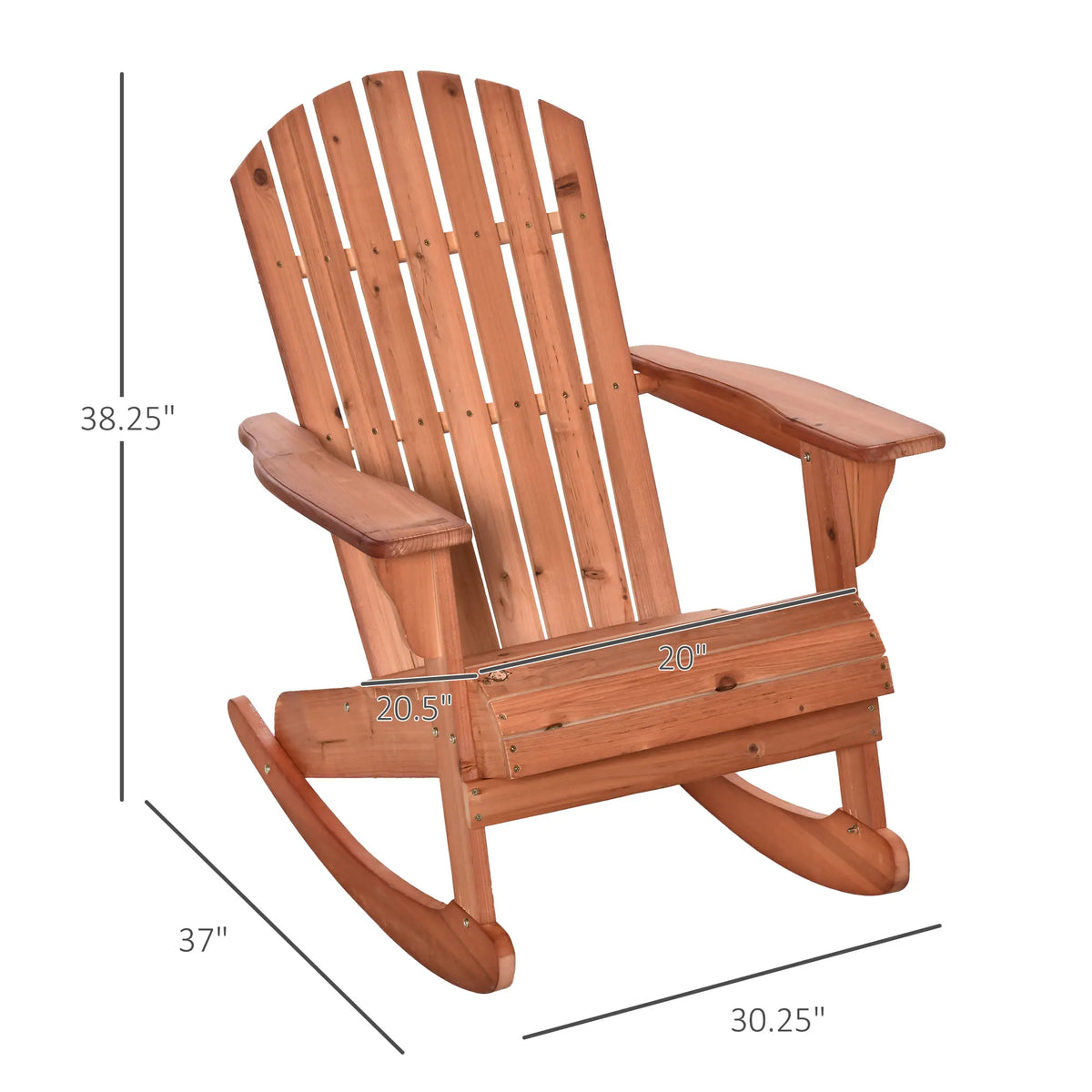 Outsunny Outdoor Metal Rocking Chair With Classic Rustic Design