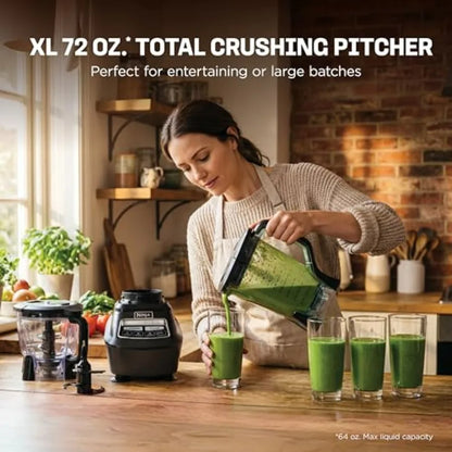 Multi-functional food processor/blender for making smoothies | Includes blending cup, two 16-ounce takeaway cups, and an 8-cup capacity mixing bowl | Makes salsa, dough, milkshakes, and cold drinks | 1500 watts