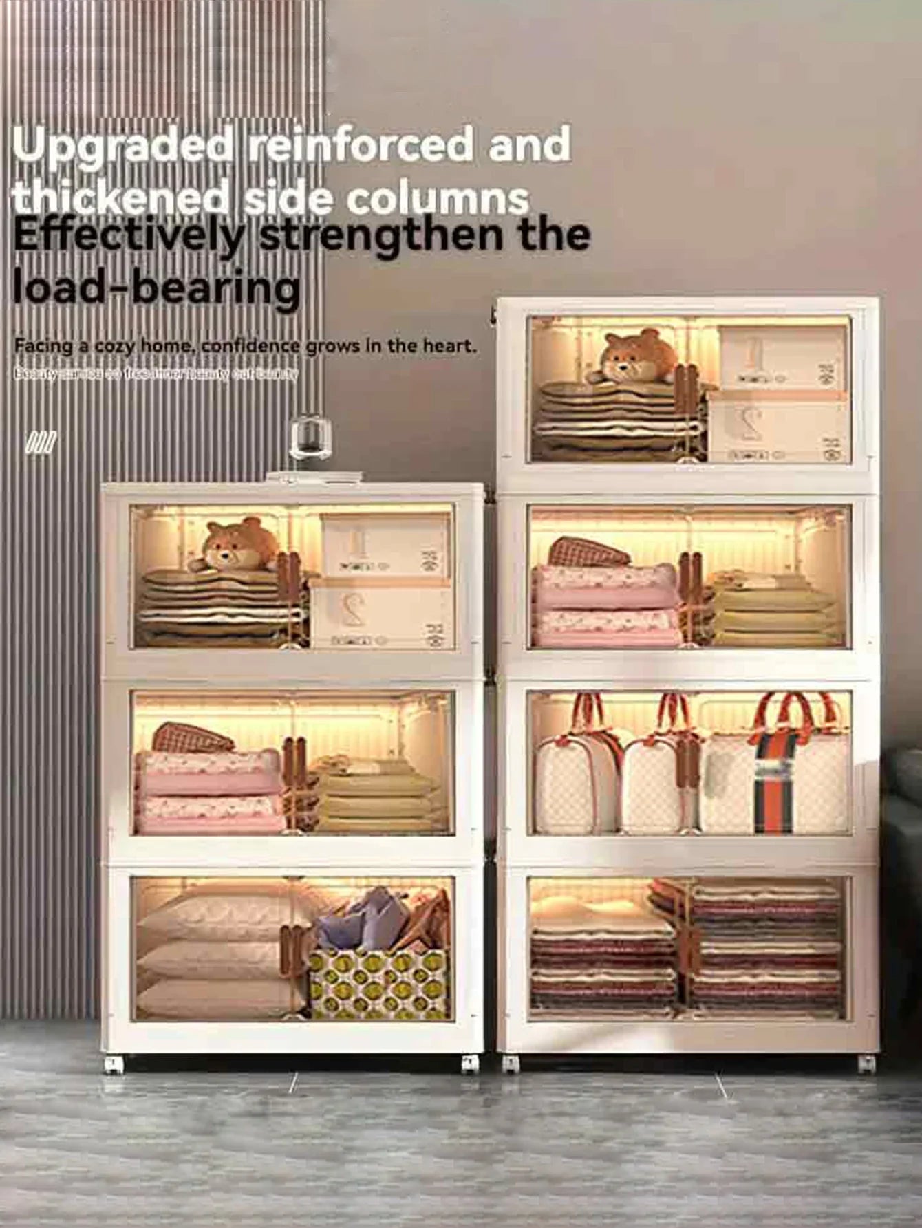 Folding Five Tier Magnetic Door Storage Cabinet for Home Organization