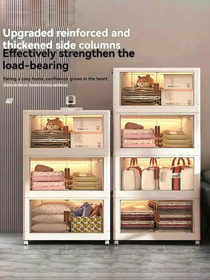Folding Five Tier Magnetic Door Storage Cabinet for Home Organization