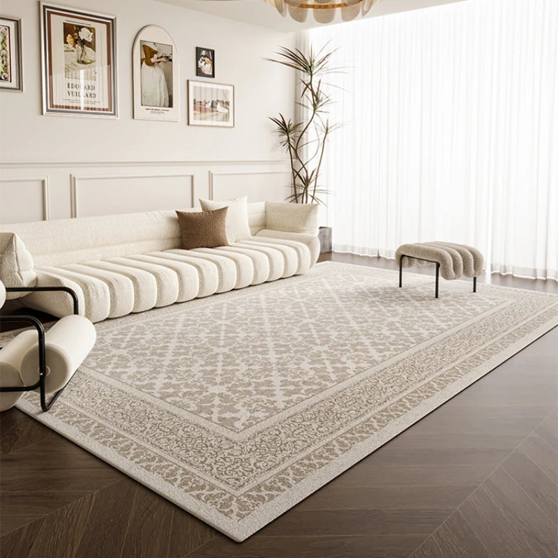 French Style Carpets for Living Room Light Luxury Bedroom Decor Carpet Thickend Plush Lounge Floor Mat Washable Bedside Soft Rug