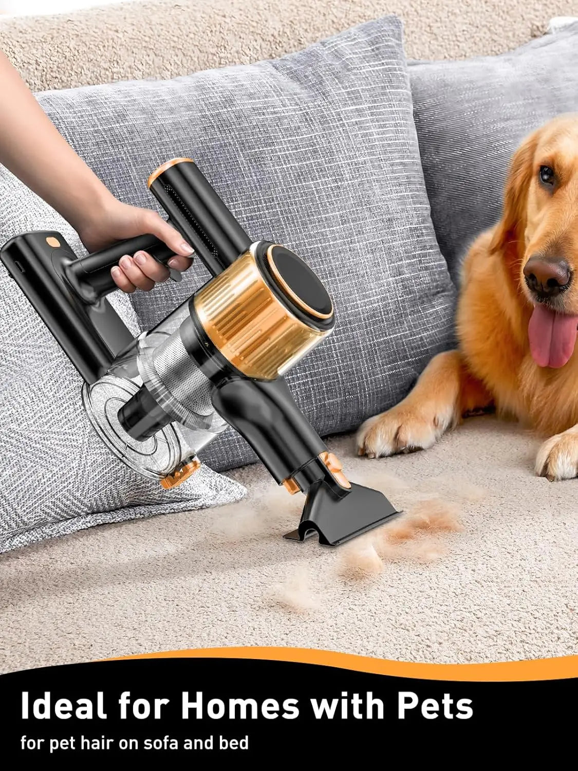 40Kpa Powerful Suction Cordless Stick Vacuum Cleaner, Lightweight 8-in-1 for Home Floors Carpets Pet Hair