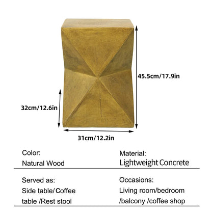 Modern Lightweight Concrete Side Table for Living Room Bedroom Sofa