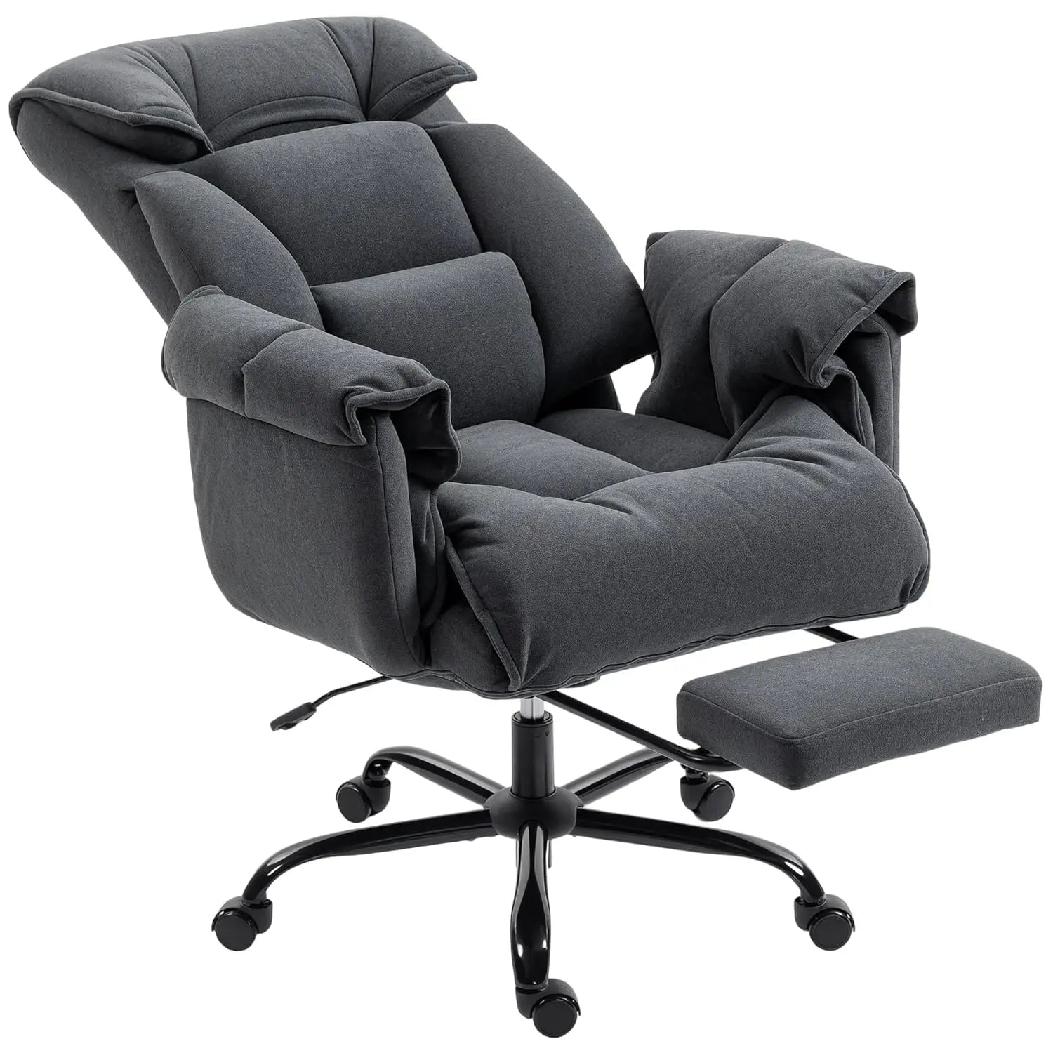 Executive Office Chair Comfy with Foot Rest, Reclining Swivel Computer Desk Chair with High Back, Thick Cushion,, Customized