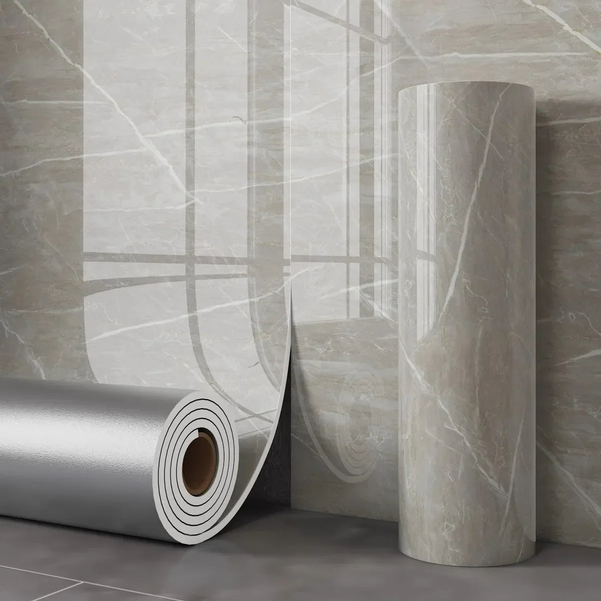 Self Adhesive Marble Peel And Stick Wallpaper PVC Tile Wall